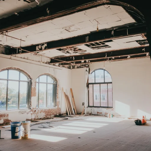 Teilrenovierte Altbauwohnung mit offenen Decken und sichtbaren Fenstern